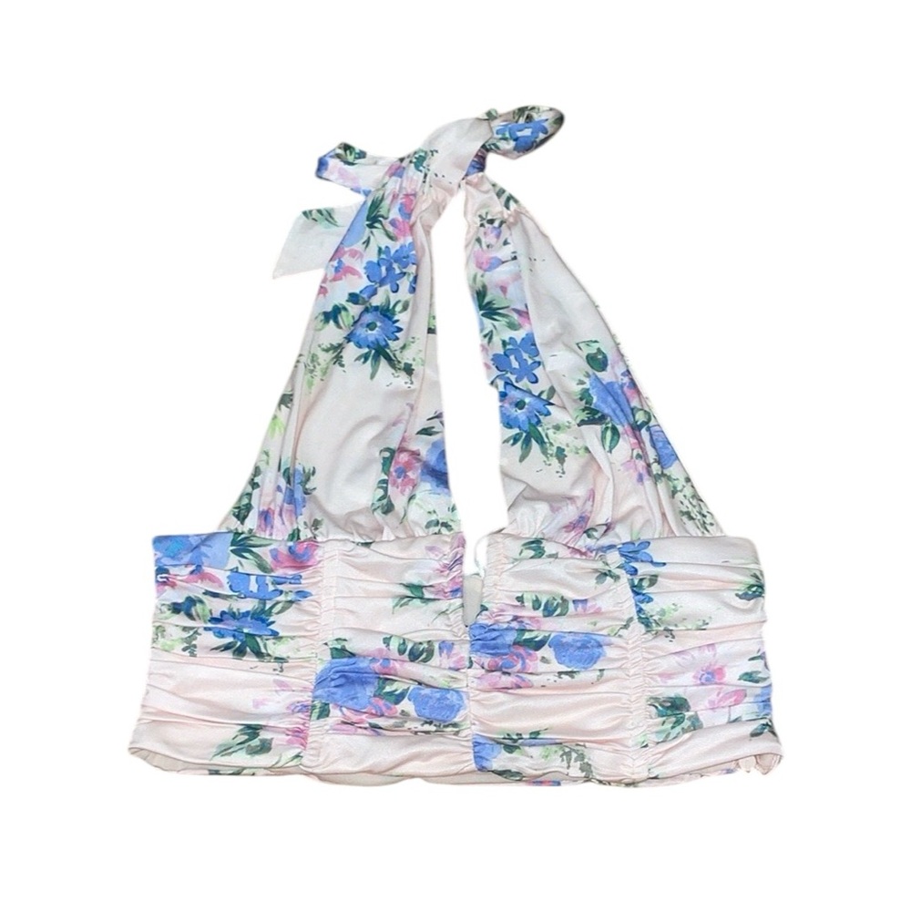 Zara floral cropped halter top